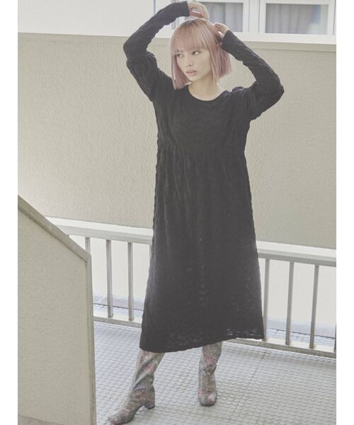 merry jenny（メリージェニー）の「ジャガードカットマキシワンピース（ワンピース・レディース・ブラック/ベージュ/ブラウン・FREE）」の22枚目の写真