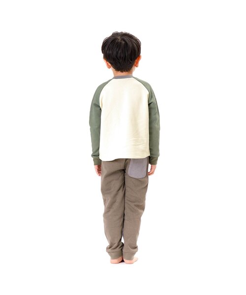 Ampersand（アンパサンド）の「/恐竜ルームウェア/パジャマ 10分丈（ルームウェア/パジャマ・キッズ・カーキ/チャコール/ブラウン・100/110/90/130/140/120/80）」の5枚目の写真