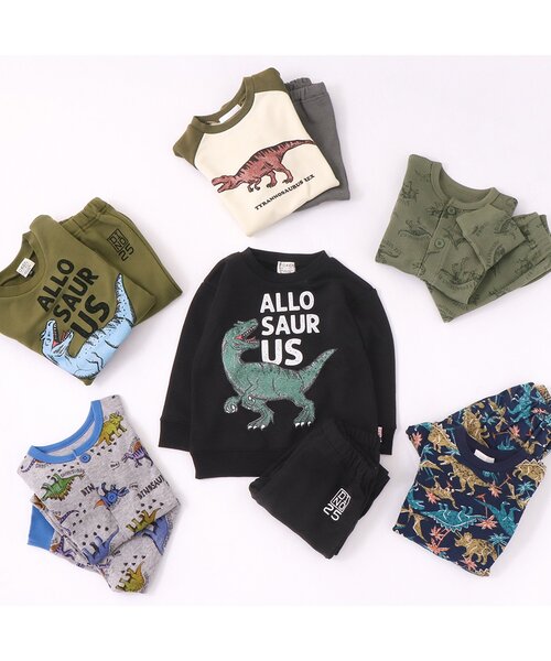 Ampersand（アンパサンド）の「/恐竜ルームウェア/パジャマ 10分丈（ルームウェア/パジャマ・キッズ・カーキ/チャコール/ブラウン・100/110/90/130/140/120/80）」の16枚目の写真