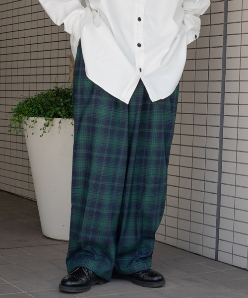 kutir(クティール)の「チェックワイドバルーンパンツ(その他パンツ・メンズ・チャコールグレー/イエロー/オレンジ/グリーン・SMALL/MEDIUM/LARGE)」の3枚目の写真