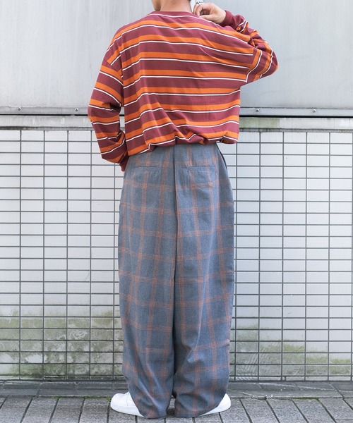 kutir(クティール)の「チェックワイドバルーンパンツ(その他パンツ・メンズ・チャコールグレー/イエロー/オレンジ/グリーン・SMALL/MEDIUM/LARGE)」の20枚目の写真