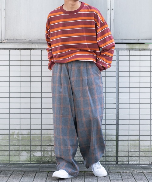 kutir(クティール)の「チェックワイドバルーンパンツ(その他パンツ・メンズ・チャコールグレー/イエロー/オレンジ/グリーン・SMALL/MEDIUM/LARGE)」の5枚目の写真