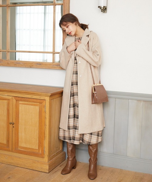 Rewde（ルゥデ）の「バックコンシャスチェック柄ワンピース（1R05-09234A）（ワンピース・レディース・ベージュ/ネイビー/グレー・S/M/L）」の22枚目の写真