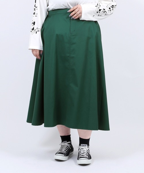 PUNYUS（プニュズ）の「ツイルロングスカート（スカート・レディース・ブラック/ベージュ/グリーン・1/2/4/3）」の5枚目の写真