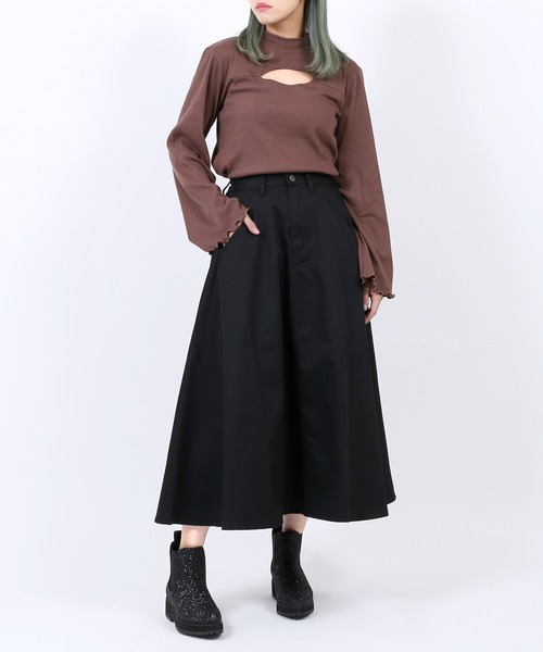 PUNYUS（プニュズ）の「ツイルロングスカート（スカート・レディース・ブラック/ベージュ/グリーン・1/2/4/3）」の14枚目の写真