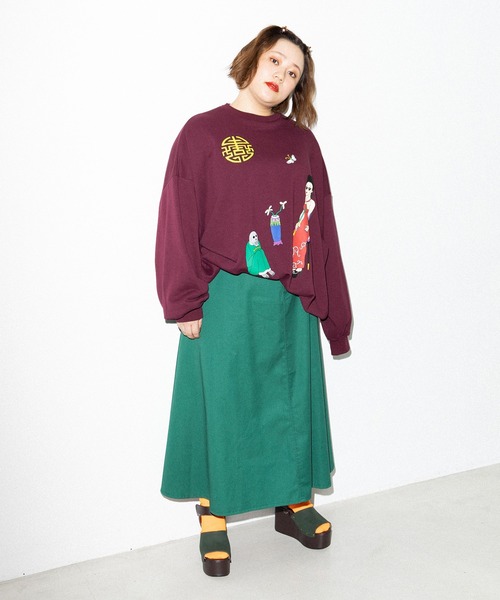 PUNYUS（プニュズ）の「ツイルロングスカート（スカート・レディース・ブラック/ベージュ/グリーン・1/2/4/3）」の18枚目の写真