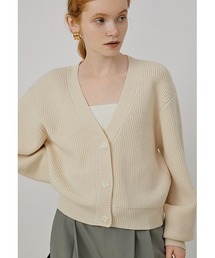 【Fano Studios】Loose V-neck ridge knitted cardigan FQ21S100