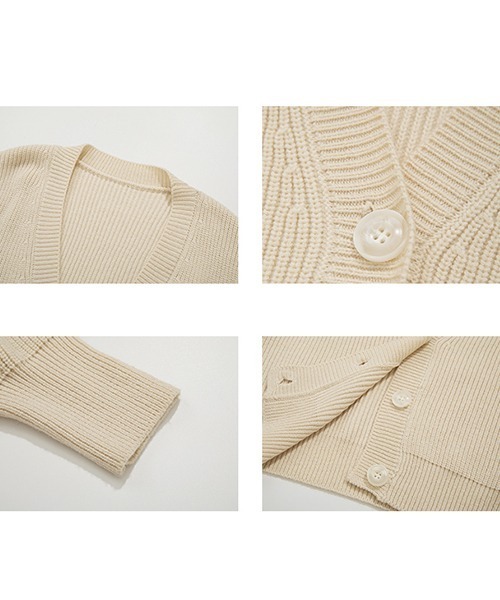 Fano Studios(ファノ ストゥディオズ)の「【Fano Studios】Loose V-neck ridge knitted cardigan FQ21S100(カーディガン/ボレロ・レディース・アイボリー・S/L/M)」の12枚目の写真