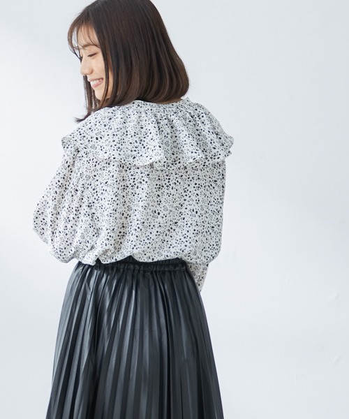 Honeys（ハニーズ）の「衿フリルブラウス（シャツ/ブラウス・レディース・ホワイト系その他/ブラック系その他/パープル系その他/ブラック/アイボリー・L/M/S）」の21枚目の写真