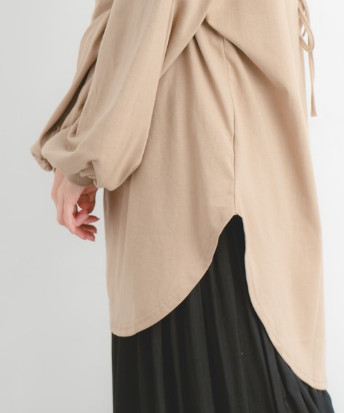 Wordtrobe（ワードトローブ）の「【wordtrobe】空紡糸天竺 後ろレースアップ プルオーバー（Tシャツ/カットソー・レディース・ホワイト/ブラック/ベージュ・FREE）」の17枚目の写真