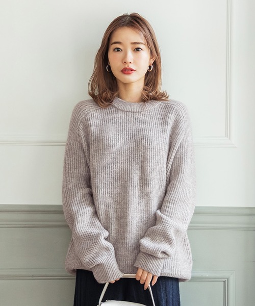 coca（coca）（コカ）の「【ユニセックス】もちもちオーバーサイズニット（ニット/セーター・レディース・ダークグリーン/ベージュ/ブラック・L/M）」の3枚目の写真