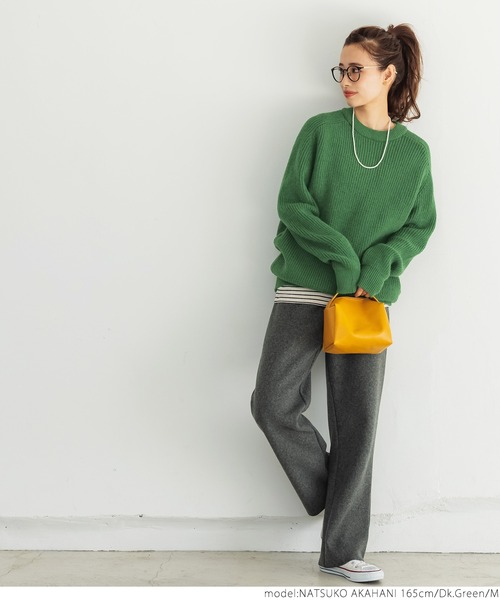 coca（coca）（コカ）の「【ユニセックス】もちもちオーバーサイズニット（ニット/セーター・レディース・ダークグリーン/ベージュ/ブラック・L/M）」の6枚目の写真