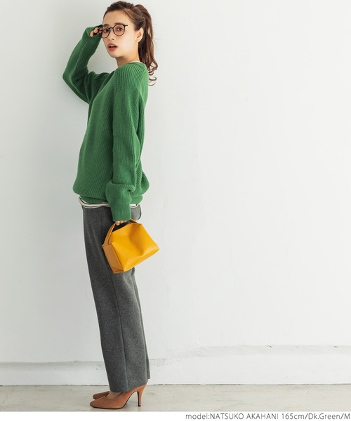 coca（coca）（コカ）の「【ユニセックス】もちもちオーバーサイズニット（ニット/セーター・レディース・ダークグリーン/ベージュ/ブラック・L/M）」の8枚目の写真