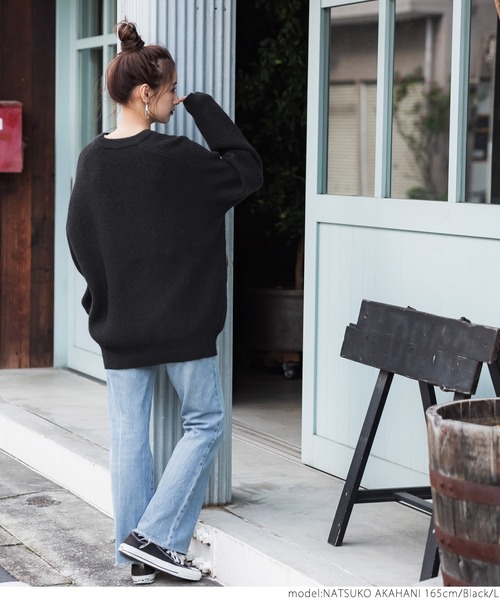 coca（coca）（コカ）の「【ユニセックス】もちもちオーバーサイズニット（ニット/セーター・レディース・ダークグリーン/ベージュ/ブラック・L/M）」の13枚目の写真