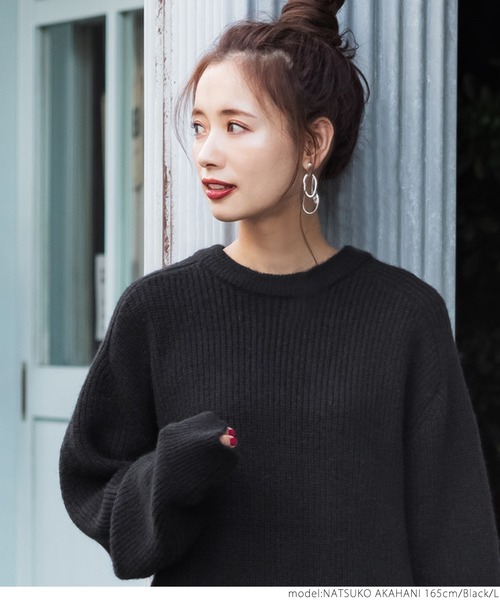 coca（coca）（コカ）の「【ユニセックス】もちもちオーバーサイズニット（ニット/セーター・レディース・ダークグリーン/ベージュ/ブラック・L/M）」の14枚目の写真