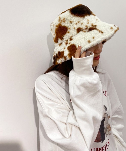 one after another NICE CLAUP（ワンアフターアナザーナイスクラップ）の「ファーバケットハット（ハット・レディース・ブラック/アイボリー/その他1・FREE）」の3枚目の写真