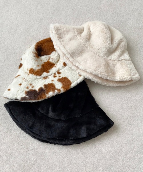 one after another NICE CLAUP（ワンアフターアナザーナイスクラップ）の「ファーバケットハット（ハット・レディース・ブラック/アイボリー/その他1・FREE）」の12枚目の写真