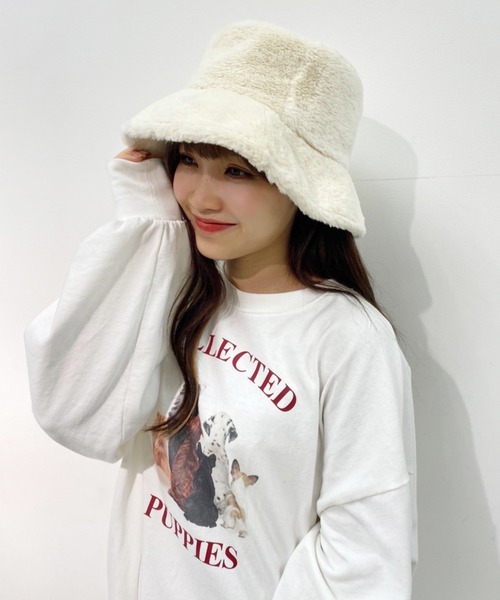 one after another NICE CLAUP（ワンアフターアナザーナイスクラップ）の「ファーバケットハット（ハット・レディース・ブラック/アイボリー/その他1・FREE）」の16枚目の写真