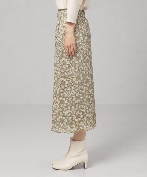 THE STATION STORE（ザ ステーション ストア）の「＜ma couleur(マ クルール)＞フルールレース タイトスカート（スカート・レディース・オフホワイト/ダークグリーン・S/M）」の4枚目の写真