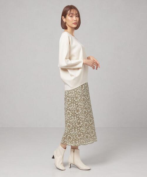 THE STATION STORE（ザ ステーション ストア）の「＜ma couleur(マ クルール)＞フルールレース タイトスカート（スカート・レディース・オフホワイト/ダークグリーン・S/M）」の6枚目の写真