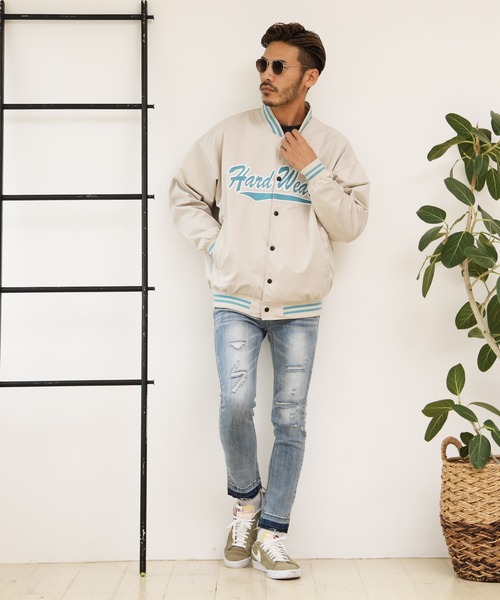 jiggys shop(ジギーズショップ)の「ポリツイル ロゴワッペン スタジャン(スタジャン・メンズ・グレイッシュベージュ/グリーン/ブラック/ワイン・MEDIUM/LARGE)」の7枚目の写真