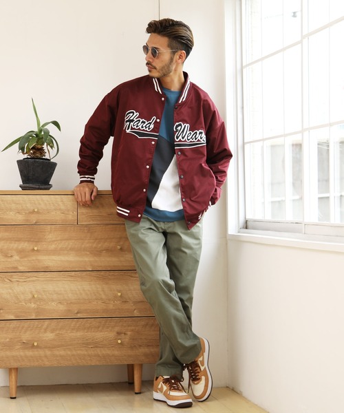 jiggys shop(ジギーズショップ)の「ポリツイル ロゴワッペン スタジャン(スタジャン・メンズ・グレイッシュベージュ/グリーン/ブラック/ワイン・MEDIUM/LARGE)」の11枚目の写真