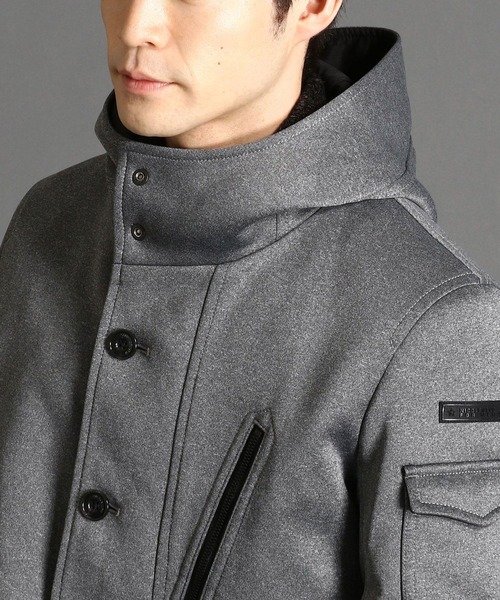 NICOLE CLUB FOR MEN（ニコルクラブフォーメン）の「ボンディングフードコート（モッズコート・メンズ・ブラック/ネイビー/チャコール・MEDIUM/LARGE/X-LARGE）」の6枚目の写真