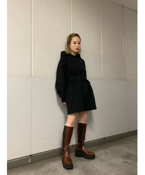 SLY（スライ）の「SIDE GOA KNEE BOOTS サイドゴア ニーブーツ（ブーツ・レディース・ブラック/ブラウン・SMALL/MEDIUM/LARGE）」の22枚目の写真