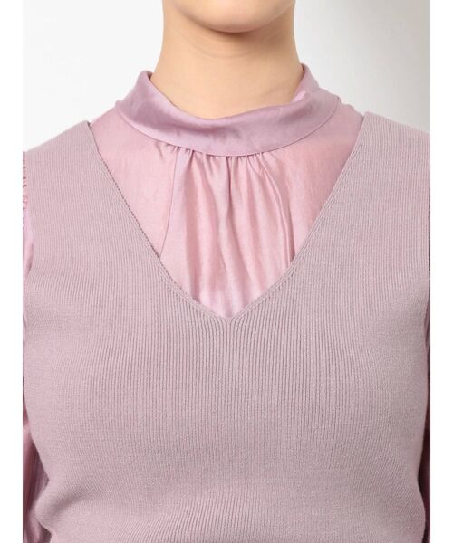 MERCURYDUO（マーキュリーデュオ）の「2WAYリボンパワショルドッキングニット（ニット/セーター・レディース・オフホワイト/ピンク/ネイビー・FREE）」の16枚目の写真