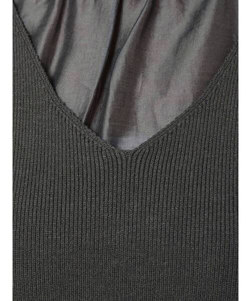 MERCURYDUO（マーキュリーデュオ）の「2WAYリボンパワショルドッキングニット（ニット/セーター・レディース・オフホワイト/ピンク/ネイビー・FREE）」の6枚目の写真