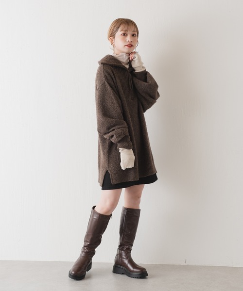 Kastane(カスタネ)の「配色ステッチアームウォーマー(アームカバー・レディース・ライトグレー/ブラウン/アイボリー・FREE)」の16枚目の写真