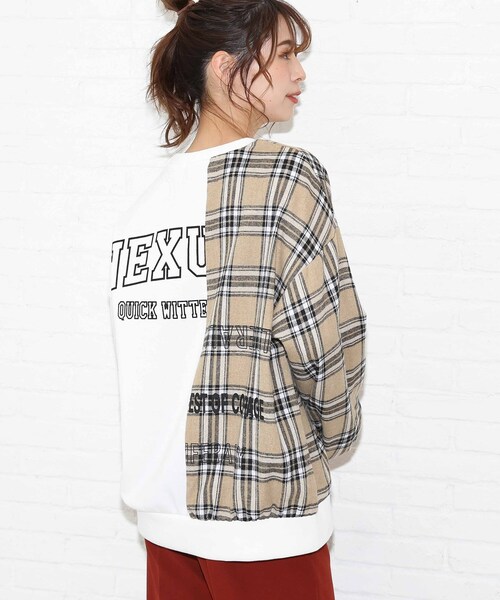 Cutie Blonde（キューティーブロンド）の「◆チェック切替ゆるっとスウェット（スウェット・レディース・ブラウン系その他/オフホワイト/ブラック・00）」の21枚目の写真