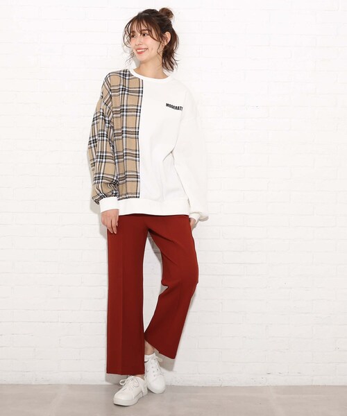 Cutie Blonde（キューティーブロンド）の「◆チェック切替ゆるっとスウェット（スウェット・レディース・ブラウン系その他/オフホワイト/ブラック・00）」の19枚目の写真