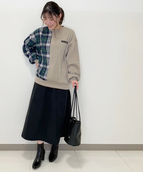 Cutie Blonde（キューティーブロンド）の「◆チェック切替ゆるっとスウェット（スウェット・レディース・ブラウン系その他/オフホワイト/ブラック・00）」の14枚目の写真