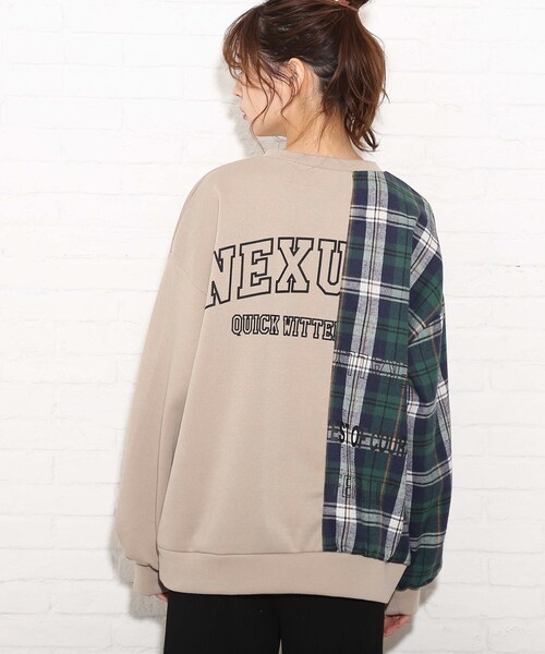 Cutie Blonde（キューティーブロンド）の「◆チェック切替ゆるっとスウェット（スウェット・レディース・ブラウン系その他/オフホワイト/ブラック・00）」の13枚目の写真