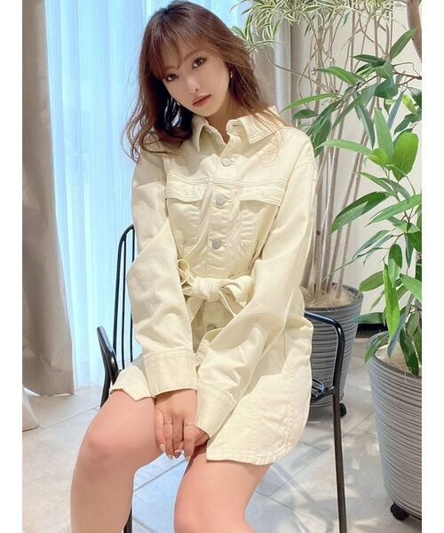 RESEXXY（リゼクシー）の「コルセットロングGジャン（デニムジャケット・レディース・ブラック/インディゴブルー/アイボリー・FREE）」の8枚目の写真