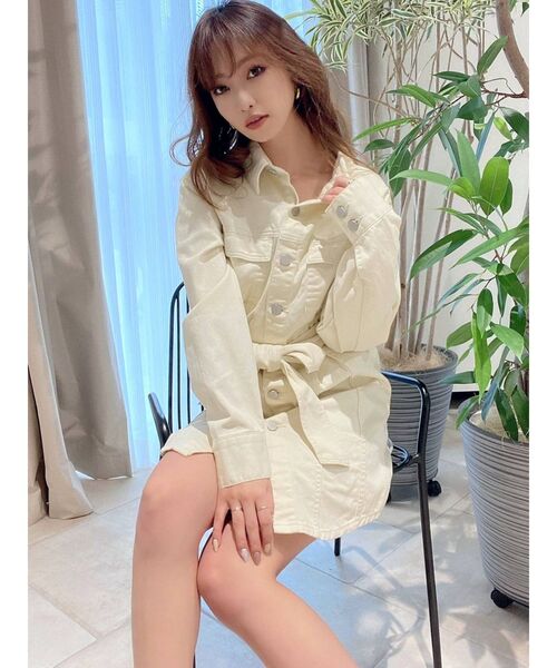 RESEXXY（リゼクシー）の「コルセットロングGジャン（デニムジャケット・レディース・ブラック/インディゴブルー/アイボリー・FREE）」の9枚目の写真