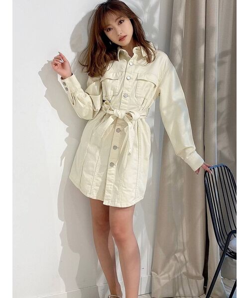 RESEXXY（リゼクシー）の「コルセットロングGジャン（デニムジャケット・レディース・ブラック/インディゴブルー/アイボリー・FREE）」の12枚目の写真