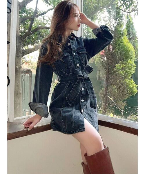 RESEXXY（リゼクシー）の「コルセットロングGジャン（デニムジャケット・レディース・ブラック/インディゴブルー/アイボリー・FREE）」の20枚目の写真