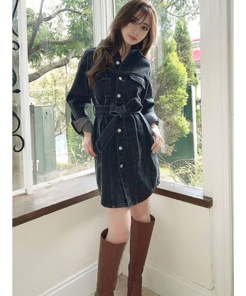 RESEXXY（リゼクシー）の「コルセットロングGジャン（デニムジャケット・レディース・ブラック/インディゴブルー/アイボリー・FREE）」の21枚目の写真