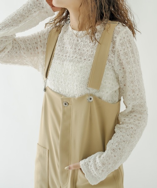 mystic(ミスティック)の「ストレッチレースショートTシャツ(Tシャツ/カットソー・レディース・ホワイト/オレンジ/ブラック/グリーン/ベージュ・FREE)」の15枚目の写真