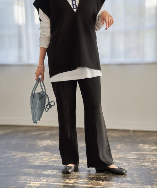 JOURNAL STANDARD（ジャーナルスタンダード）の「《追加》クレープストレッチラインパンツ◆2（その他パンツ・レディース・ブラック/ベージュ・36/38）」の4枚目の写真