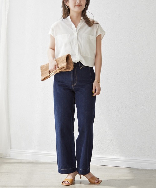 SLOBE IENA - 【あんこさま専用】スローブイエナ ノースリーブバンドカラーシャツ(フリーサイズ) SLOBE IENA - 【あんこさま専用】スローブイエナ ノースリーブ