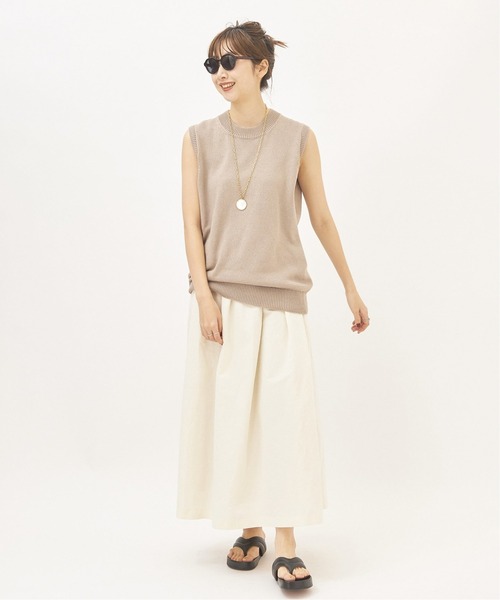 plage（プラージュ）の「Italian Yarn クルーネックノースリーブ◆（ニット/セーター・レディース・ブラック/ベージュ・FREE）」の21枚目の写真