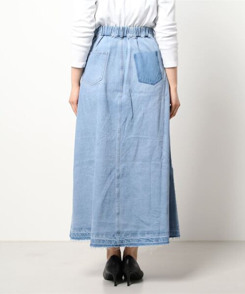 Settimissimo（セッティミッシモ）の「リメイク風デニムフレアスカート（デニムスカート・レディース・サックスブルー/ブルー・FREE）」の4枚目の写真