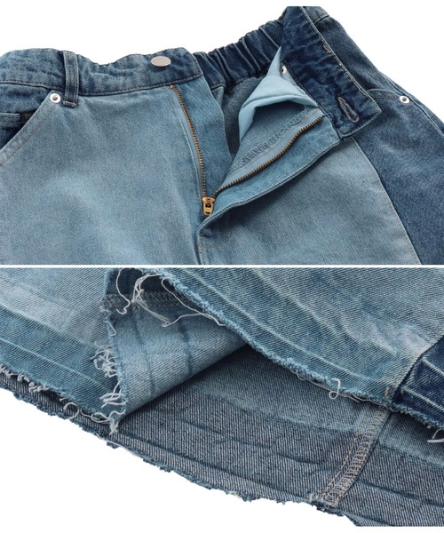Settimissimo（セッティミッシモ）の「リメイク風デニムフレアスカート（デニムスカート・レディース・サックスブルー/ブルー・FREE）」の14枚目の写真
