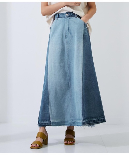 Settimissimo（セッティミッシモ）の「リメイク風デニムフレアスカート（デニムスカート・レディース・サックスブルー/ブルー・FREE）」の11枚目の写真