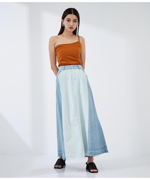 Settimissimo（セッティミッシモ）の「リメイク風デニムフレアスカート（デニムスカート・レディース・サックスブルー/ブルー・FREE）」の9枚目の写真