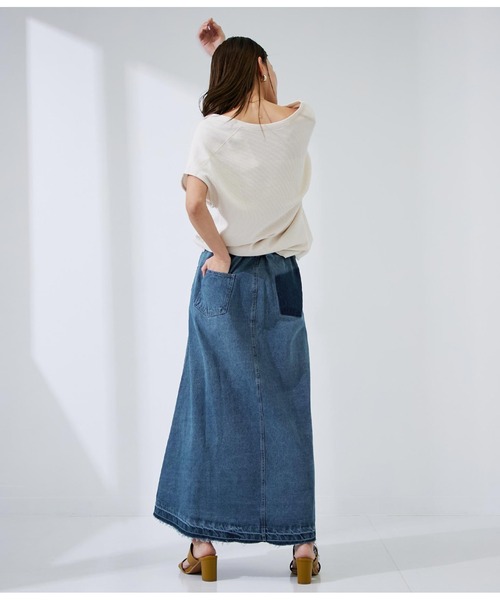 Settimissimo（セッティミッシモ）の「リメイク風デニムフレアスカート（デニムスカート・レディース・サックスブルー/ブルー・FREE）」の7枚目の写真