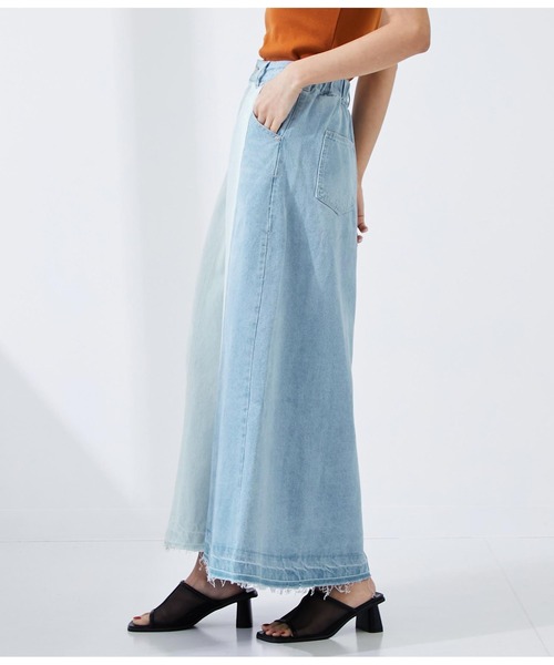 Settimissimo（セッティミッシモ）の「リメイク風デニムフレアスカート（デニムスカート・レディース・サックスブルー/ブルー・FREE）」の6枚目の写真